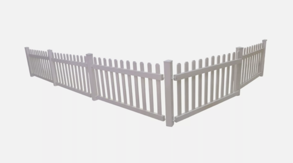PVC white picket fence 1.0m panel - Image 2